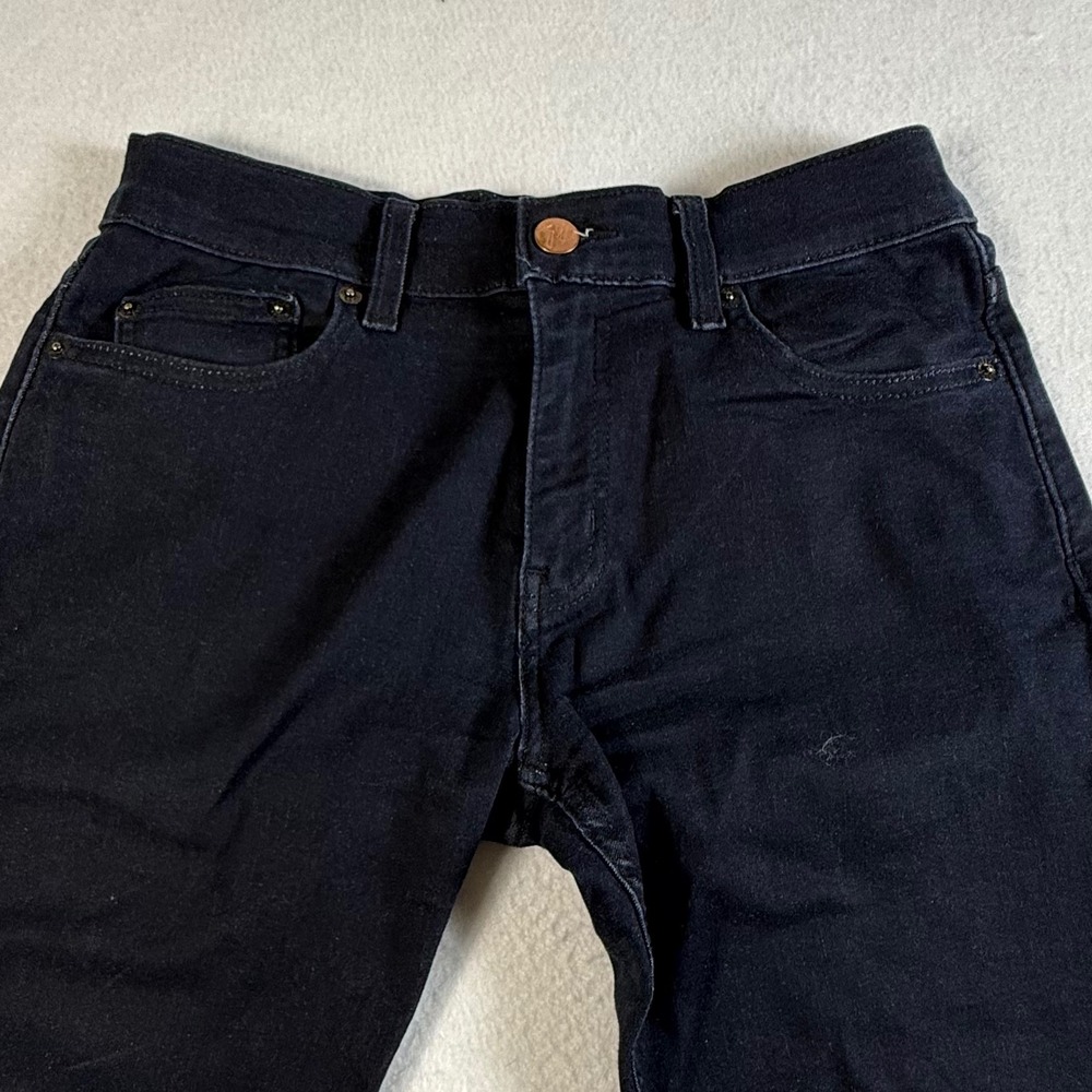 Mugsy Darkest Blues Jeans Mens 30x30 Stretch Slim Tapered Dark Indigo FLX5NDB